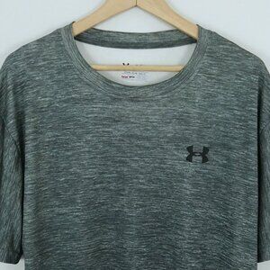 Under Armour HeatGear T-Shirt Size Large  Loose Fit Gray Short Sleeve Athletic